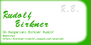 rudolf birkner business card